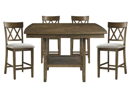 Balin Light Oak 5-piece Dinig Table Set - Ornate Home