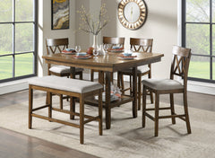 Balin Light Oak/Gray Counter Height Bench - Ornate Home