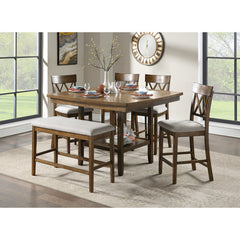 Balin Light Oak/Gray Counter Height Bench - Ornate Home