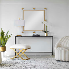 Balkan Gold Golden Square Mirror - Ornate Home