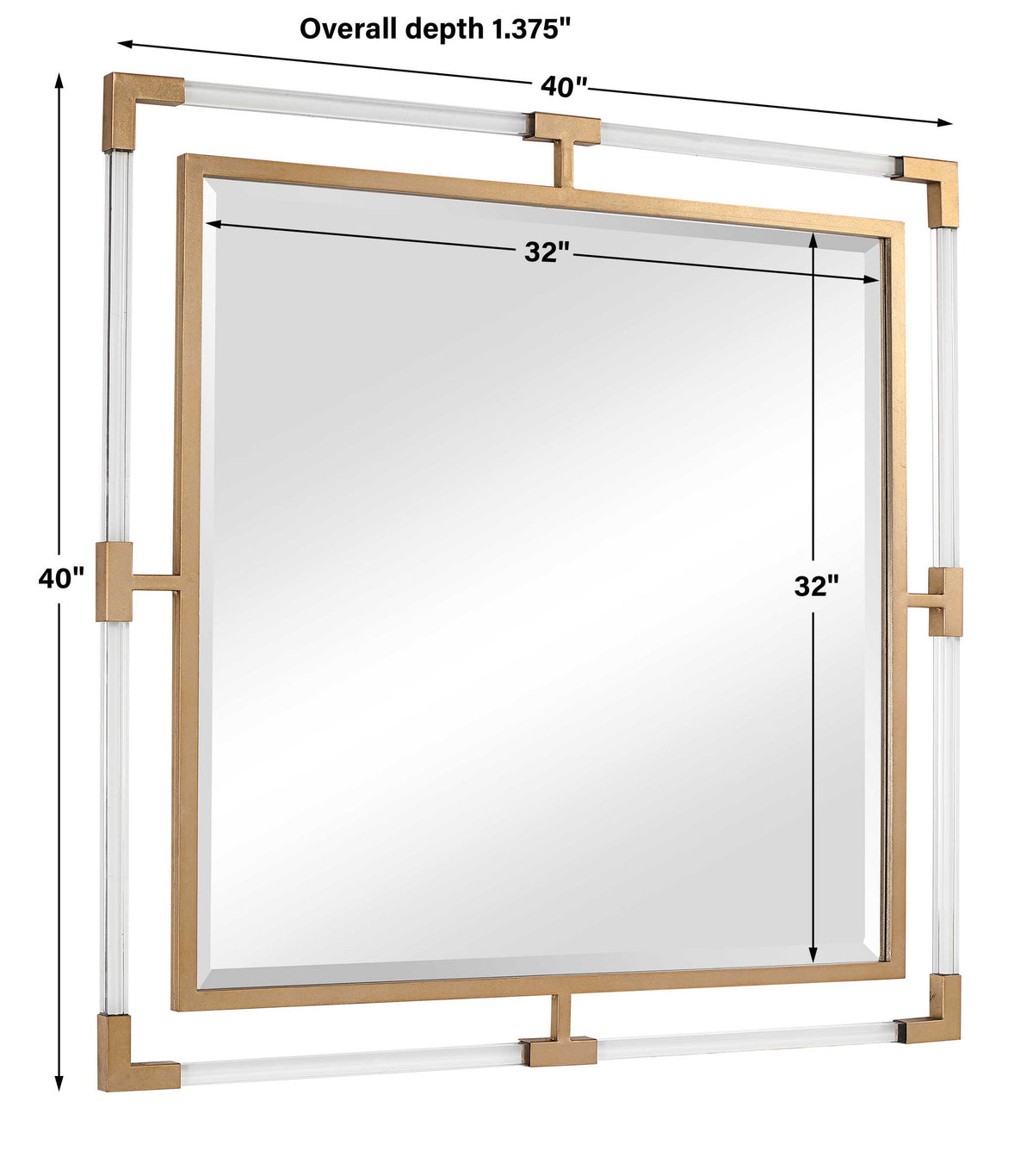 Balkan Gold Golden Square Mirror - Ornate Home