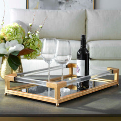 Balkan Gold/White Mirrored Tray - Ornate Home