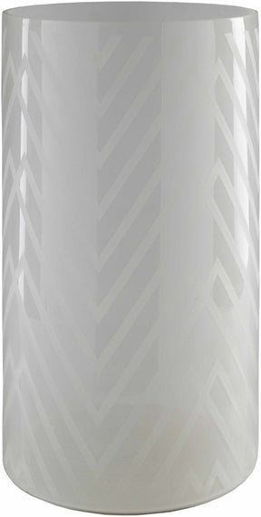 Ballajura White Chevron Pattern Glasas Stool - Clearance - Ornate Home