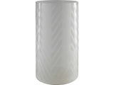 Ballajura White Chevron Pattern Glasas Stool - Ornate Home