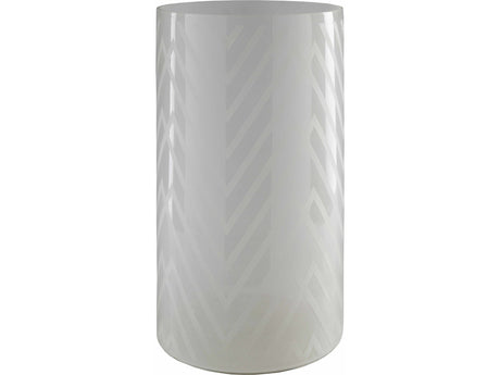 Ballajura White Chevron Pattern Glasas Stool - Ornate Home