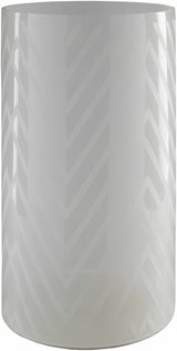 Ballajura White Chevron Pattern Glasas Stool - Ornate Home