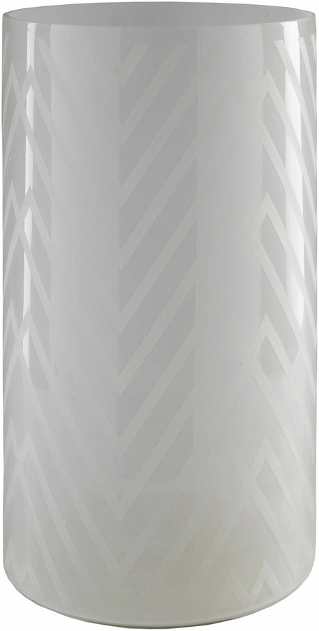Ballajura White Chevron Pattern Glasas Stool - Ornate Home