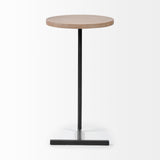 Ballatine Brown/Black Wood Round Top Accent Table - Ornate Home