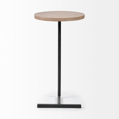Ballatine Brown/Black Wood Round Top Accent Table