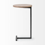 Ballatine Brown/Black Wood Round Top Accent Table - Ornate Home