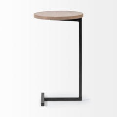 Ballatine Brown/Black Wood Round Top Accent Table