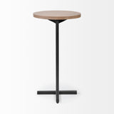 Ballatine Brown/Black Wood Round Top Accent Table - Ornate Home