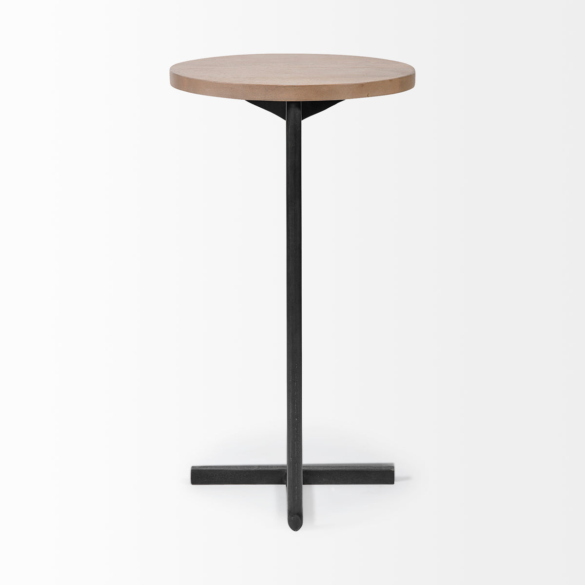 Ballatine Brown/Black Wood Round Top Accent Table - Ornate Home
