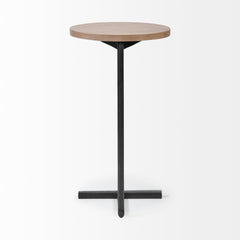 Ballatine Brown/Black Wood Round Top Accent Table