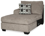 Ballinasloe Platinum 3-Piece Sectional with Ottoman - Ornate Home