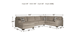 Ballinasloe Platinum 3pc Sectional Sofa w/ LAF Chaise (Online Special Price) - Ornate Home