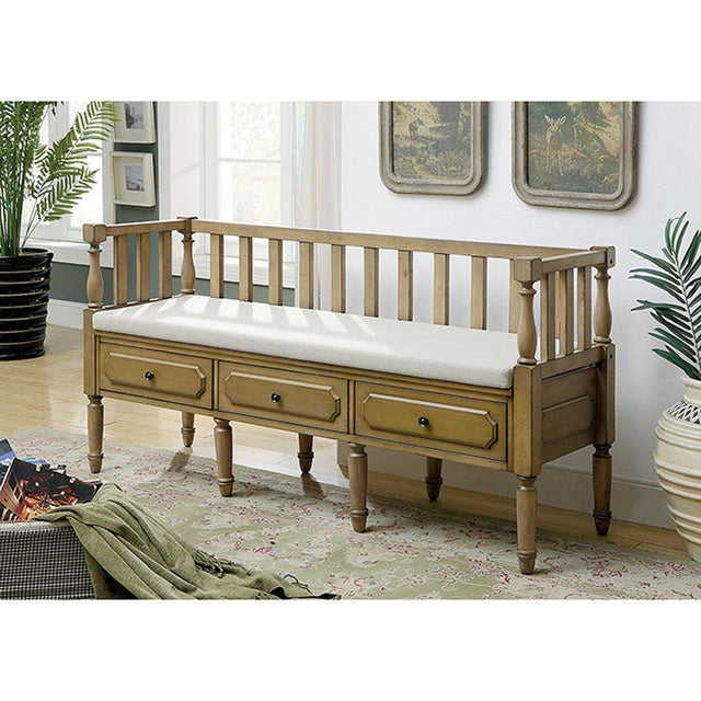 Ballinasloe Weathered Natural Tone Bench - Ornate Home