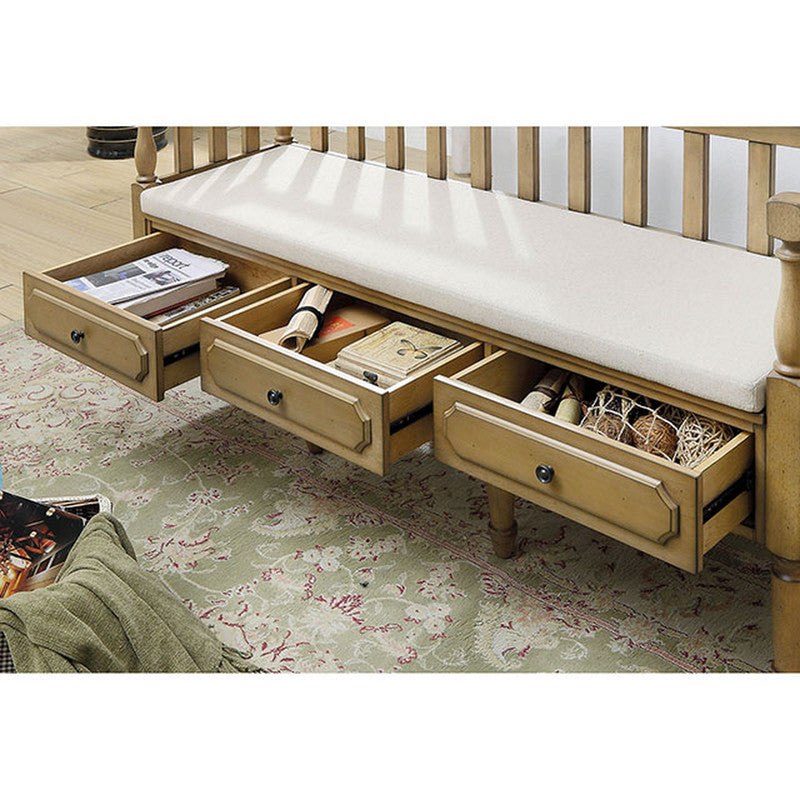 Ballinasloe Weathered Natural Tone Bench - Ornate Home
