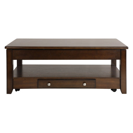 Ballwin Dark Cherry Lift Top Cocktail Table - Ornate Home