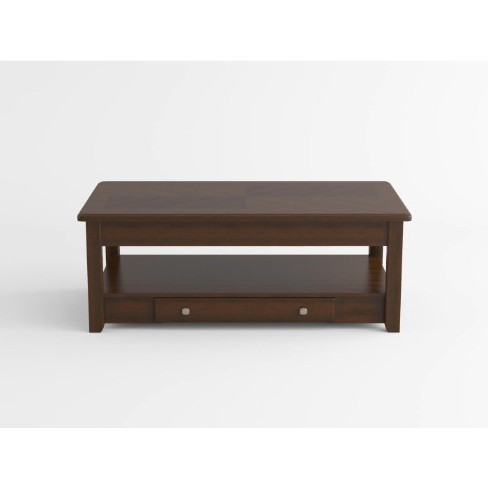 Ballwin Dark Cherry Lift Top Cocktail Table - Ornate Home