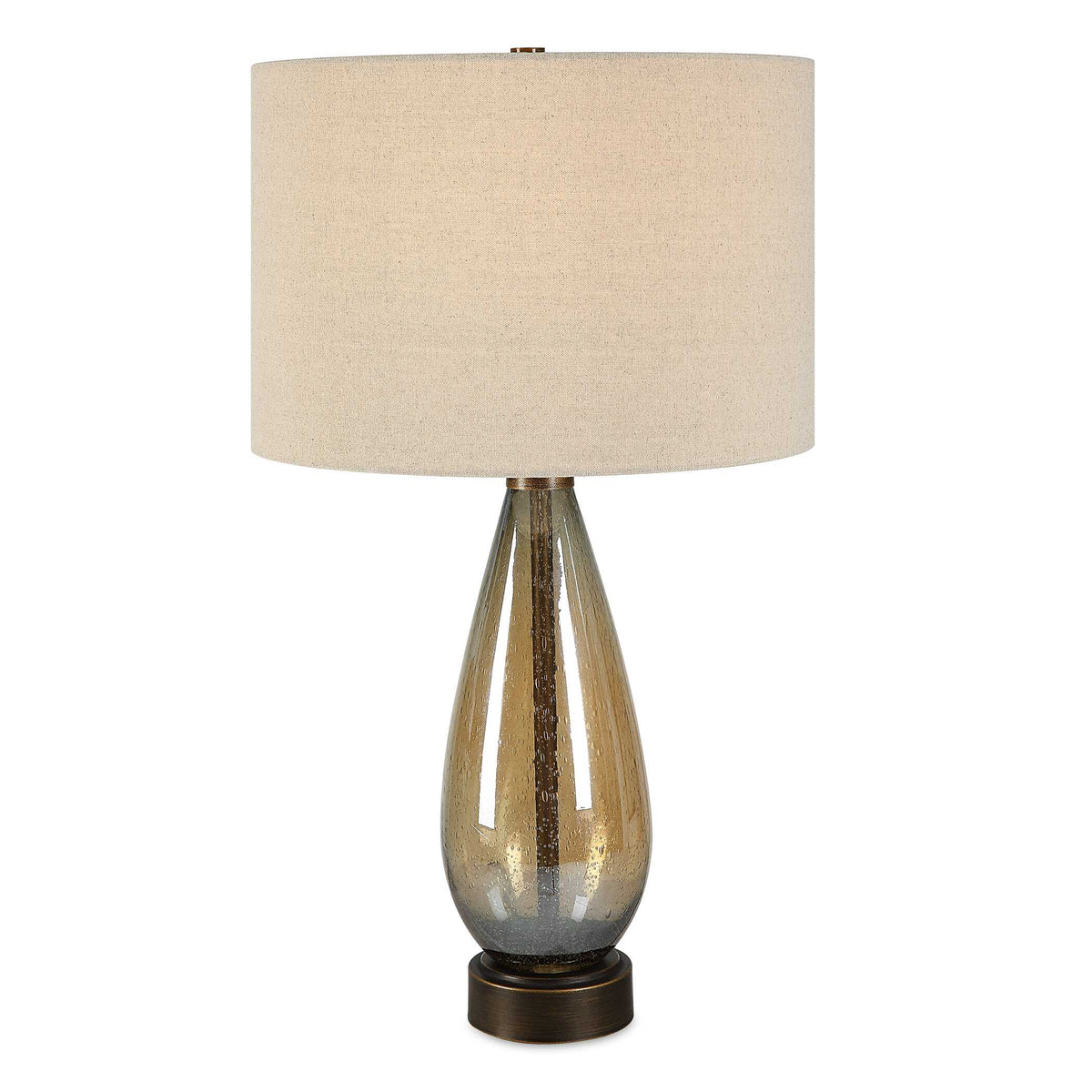 Baltic Bronze/Brown Teardrop Glass Table Lamp - Ornate Home