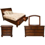 Baltimore Dark Walnut Queen Storage Bedroom Set / 5pc - Ornate Home