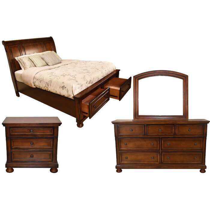 Baltimore Dark Walnut Queen Storage Bedroom Set / 5pc - Ornate Home