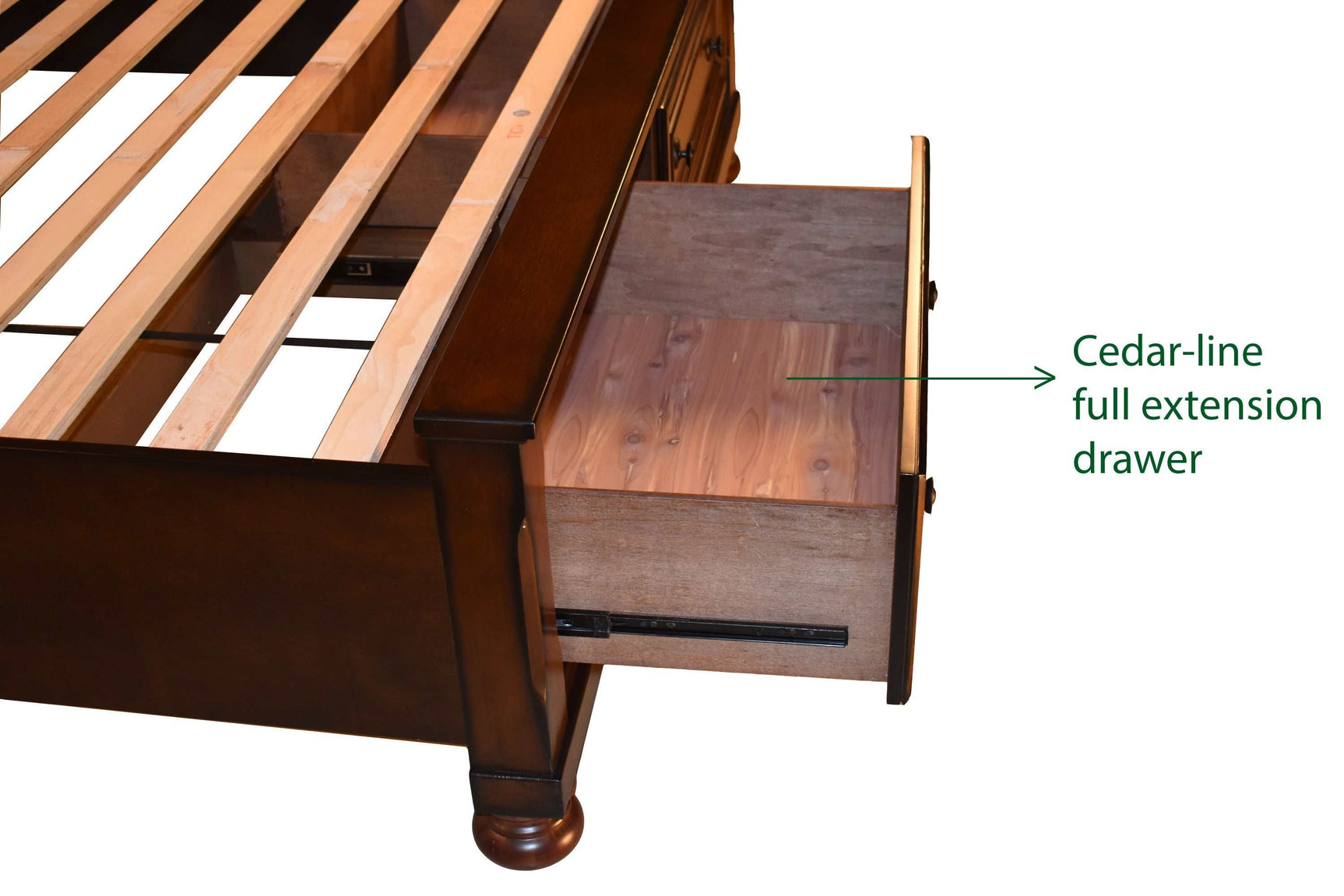 Baltimore Dark Walnut Queen Storage Platform Bed - Ornate Home