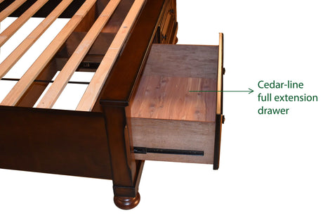 Baltimore Dark Walnut Queen Storage Platform Bed - Ornate Home