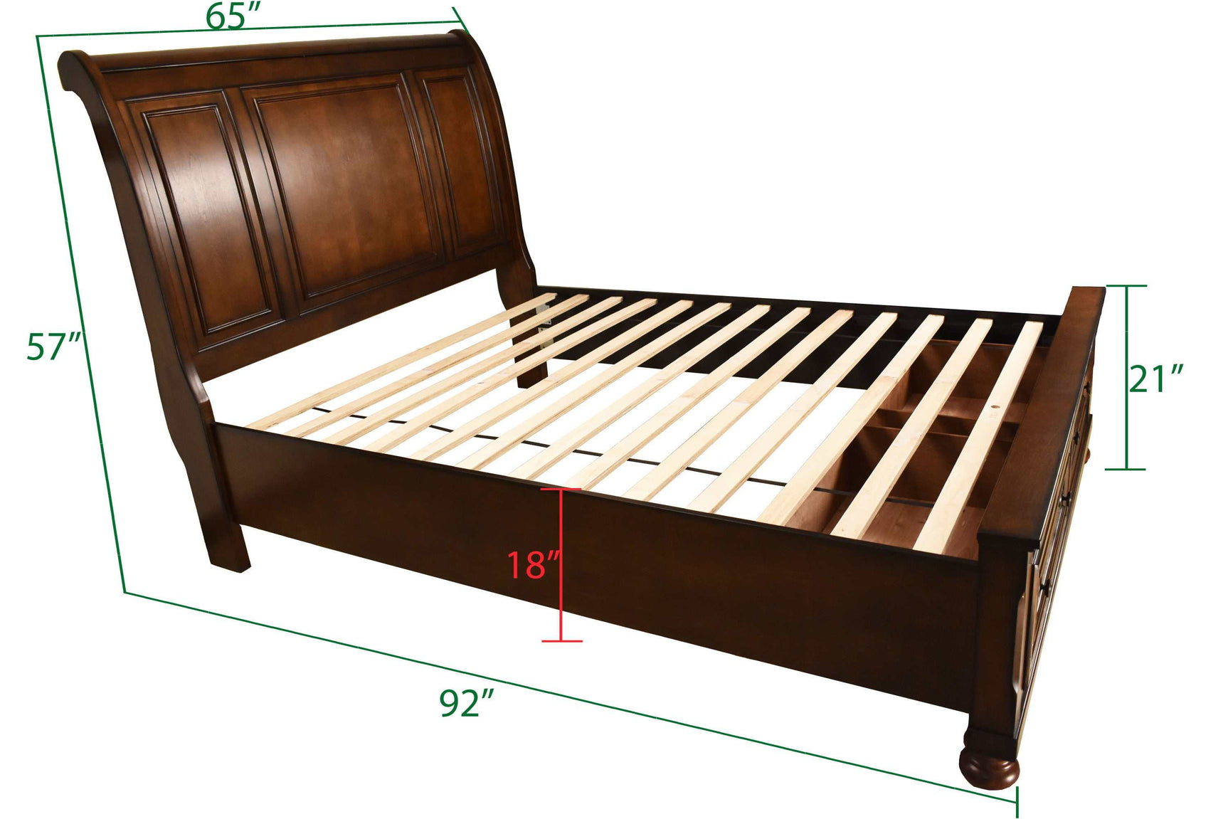 Baltimore Dark Walnut Queen Storage Platform Bed - Ornate Home
