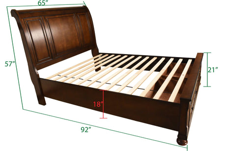 Baltimore Dark Walnut Queen Storage Platform Bed - Ornate Home