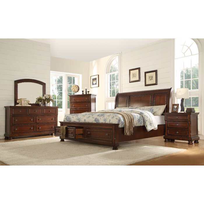 Baltimore Dark Walnut Queen Storage Platform Bed - Ornate Home