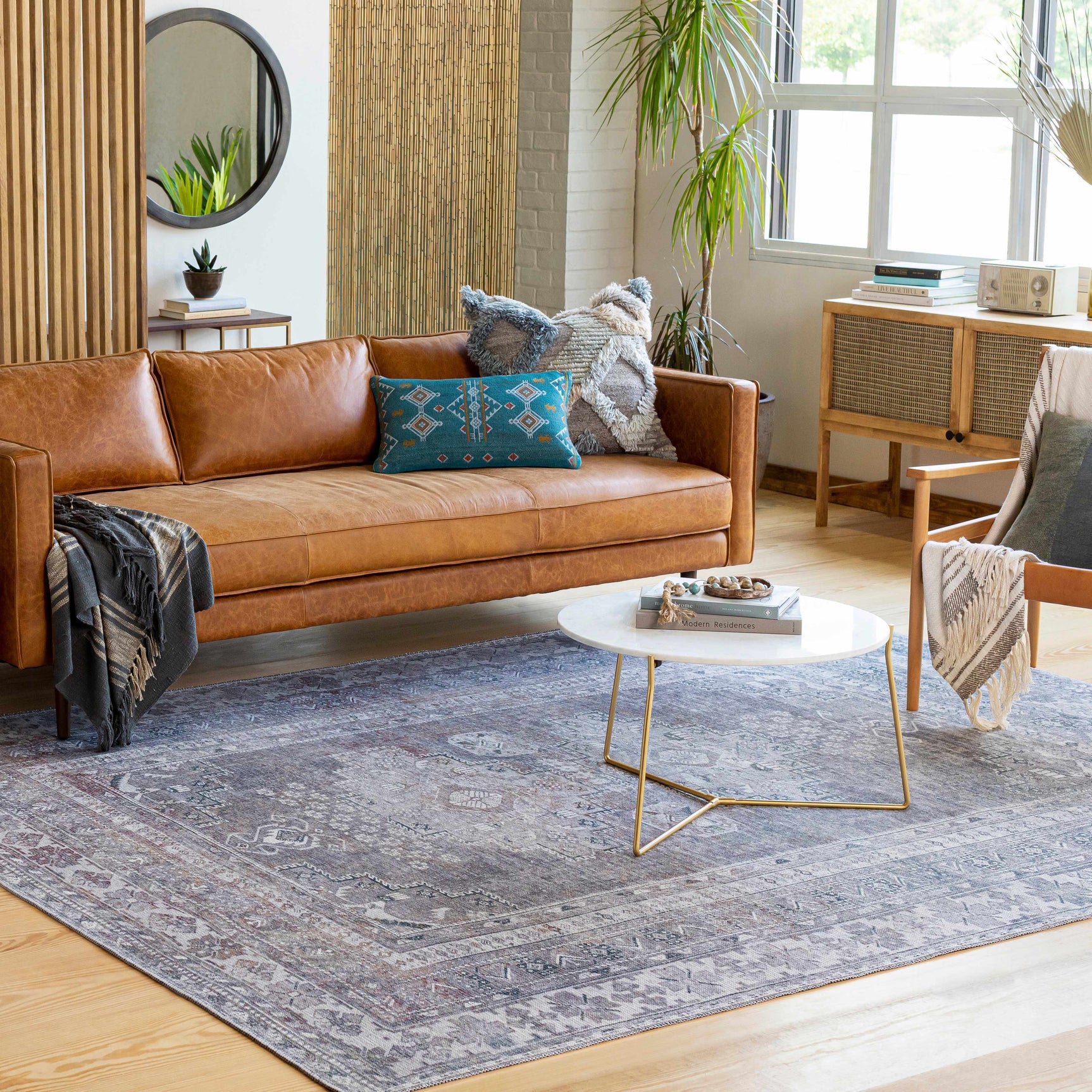 Baltinglass Gray Washable Rug - Clearance - Ornate Home