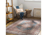 Baltinglass Rust & Blue Washable Area Rug - Clearance - Ornate Home