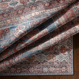 Baltinglass Rust & Blue Washable Area Rug - Clearance - Ornate Home