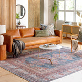 Baltinglass Rust & Blue Washable Area Rug - Clearance - Ornate Home