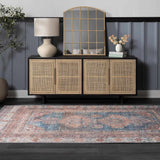 Baltinglass Rust & Blue Washable Area Rug - Clearance - Ornate Home
