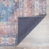 Baltinglass Rust & Blue Washable Area Rug - Clearance - Ornate Home