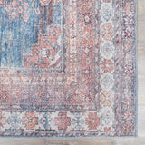 Baltinglass Rust & Blue Washable Area Rug - Clearance - Ornate Home