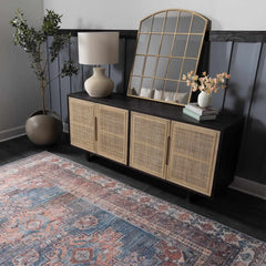 Baltinglass Rust & Blue Washable Area Rug - Clearance - Ornate Home