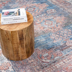 Baltinglass Rust & Blue Washable Area Rug - Clearance - Ornate Home