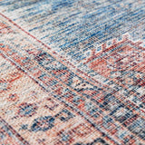 Baltinglass Rust & Blue Washable Area Rug - Clearance - Ornate Home