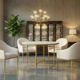 Balvi Matte Gold Round Dining Table - Ornate Home