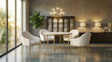 Balvi Matte Gold Round Dining Table - Ornate Home