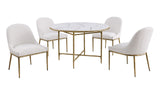 Balvi Matte Gold Round Dining Table - Ornate Home
