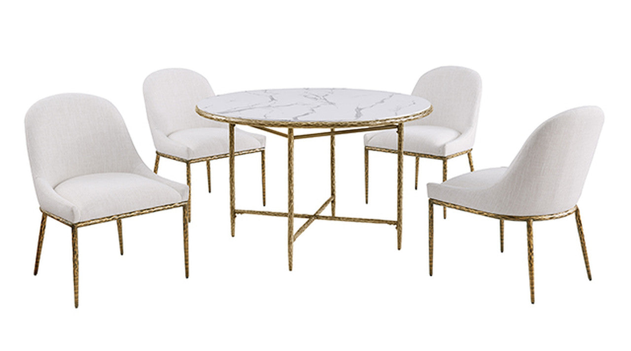 Balvi Matte Gold Round Dining Table - Ornate Home