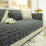 Bamboo-Style Sofa Towel, Faux Rabbit Fur Thickened Non-slip Seat Cushion Covers - Ornate Home