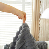 Bamboo-Style Sofa Towel, Faux Rabbit Fur Thickened Non-slip Seat Cushion Covers - Ornate Home