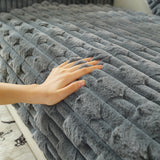 Bamboo-Style Sofa Towel, Faux Rabbit Fur Thickened Non-slip Seat Cushion Covers - Ornate Home