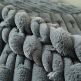 Bamboo-Style Sofa Towel, Faux Rabbit Fur Thickened Non-slip Seat Cushion Covers - Ornate Home